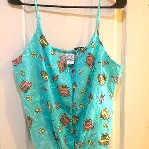 Pusheen button front tank